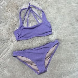 Shade & Shore Lavender Bikini Set large bottoms 36b top